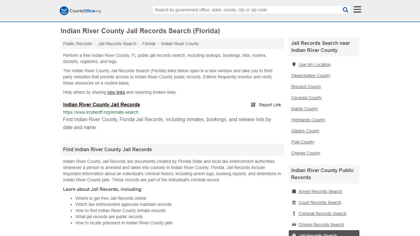 Jail Records Search - Indian River County, FL (Jail ...